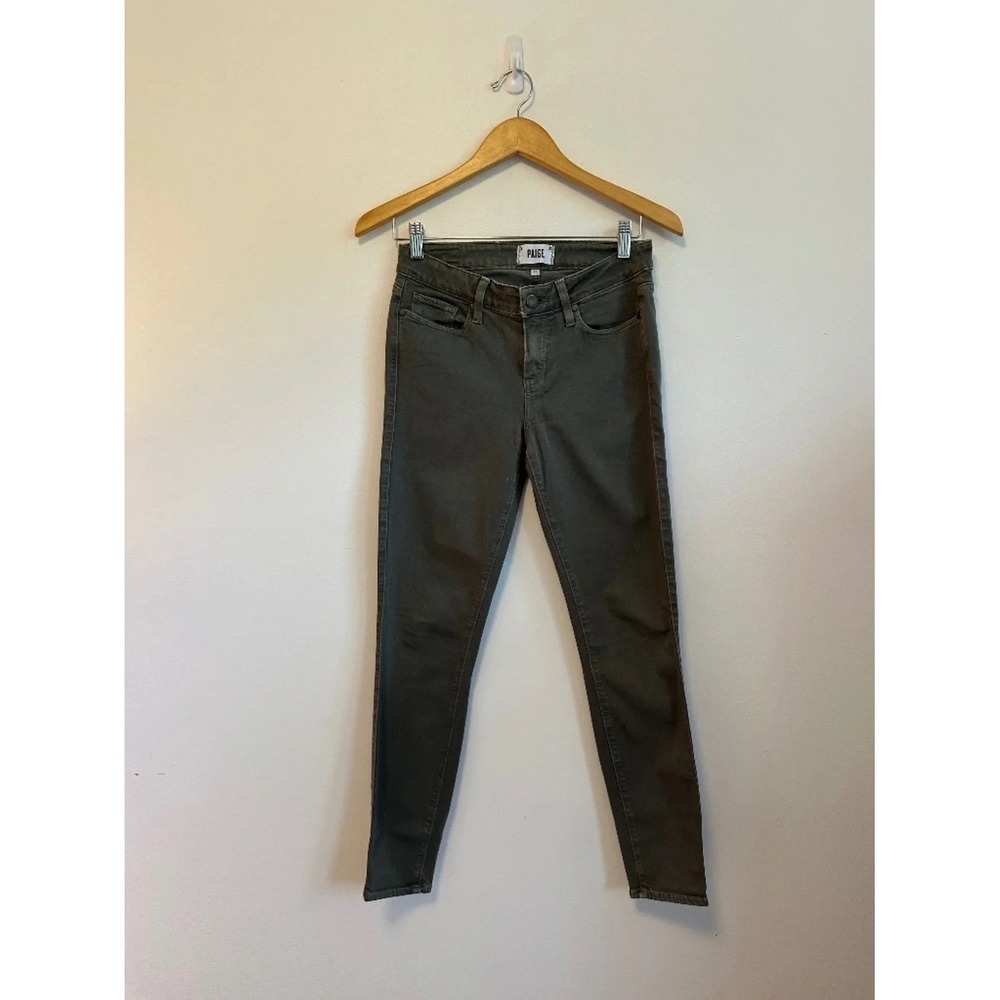 Paige Verdugo Ankle Skinny Jeans in Greenish Gray | Size 27